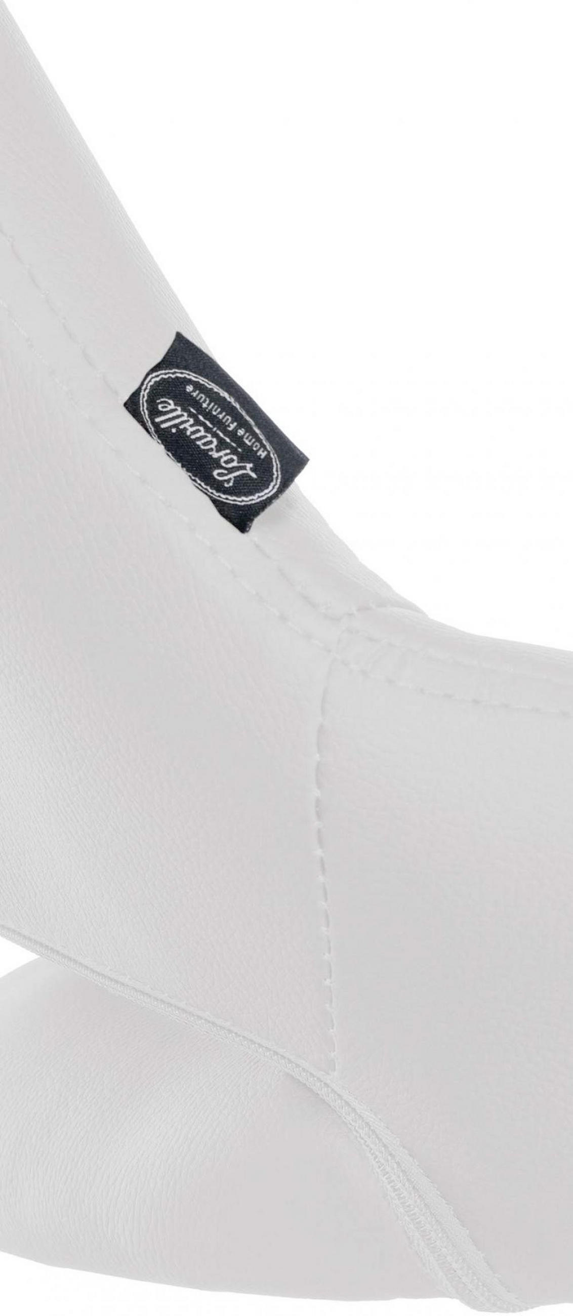 BARHOCKER Lederlook weiß - Chromfarben/Weiß, Textil/Metall (47/85/48cm) - CLP