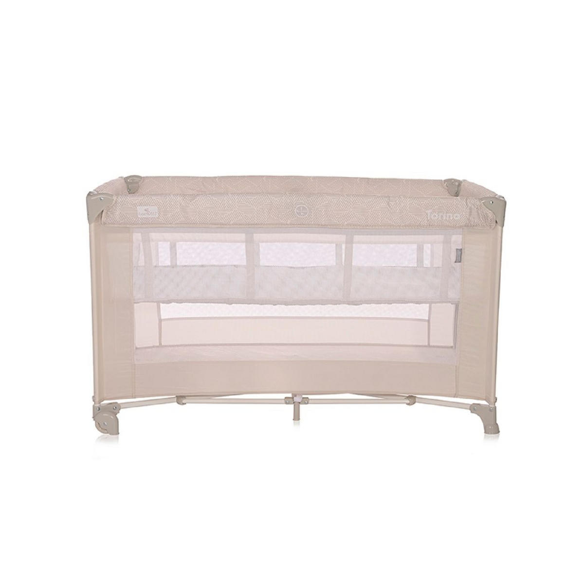 REISEBETT Torino 2 Ebenen braun faltbar seitliche Öffnung Tragetasche Matratze - Beige, Kunststoff (68/127cm) - Lorelli