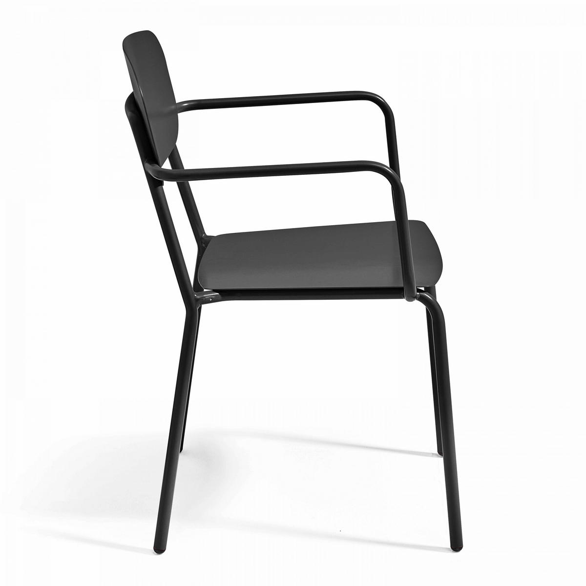 GARTENSET 3-tlg., Grau/Schwarz - Schwarz, Metall - Oviala