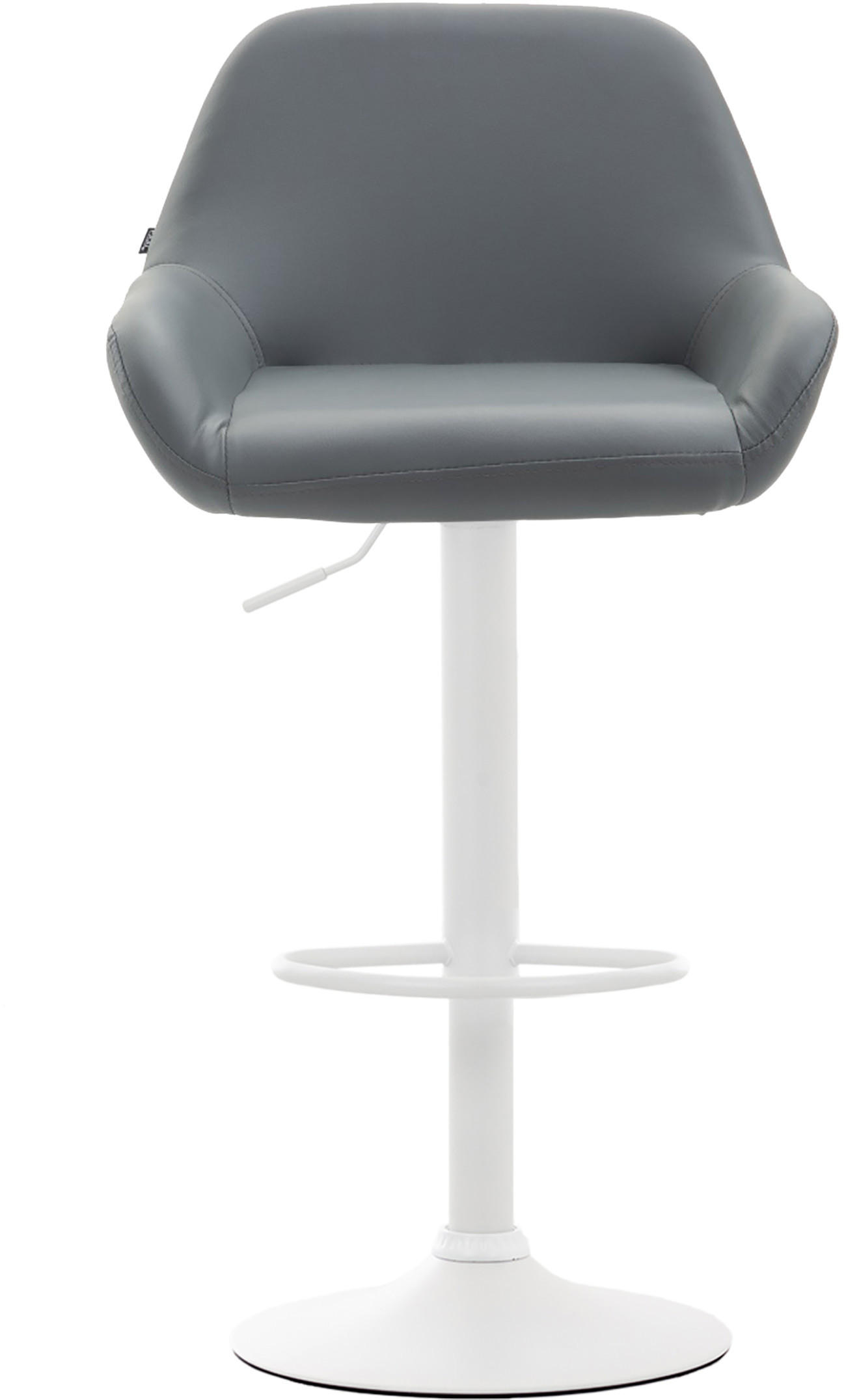 BARHOCKER 2er Set Lederlook grau - Weiß/Grau, Textil/Metall (51/89/52cm) - CLP