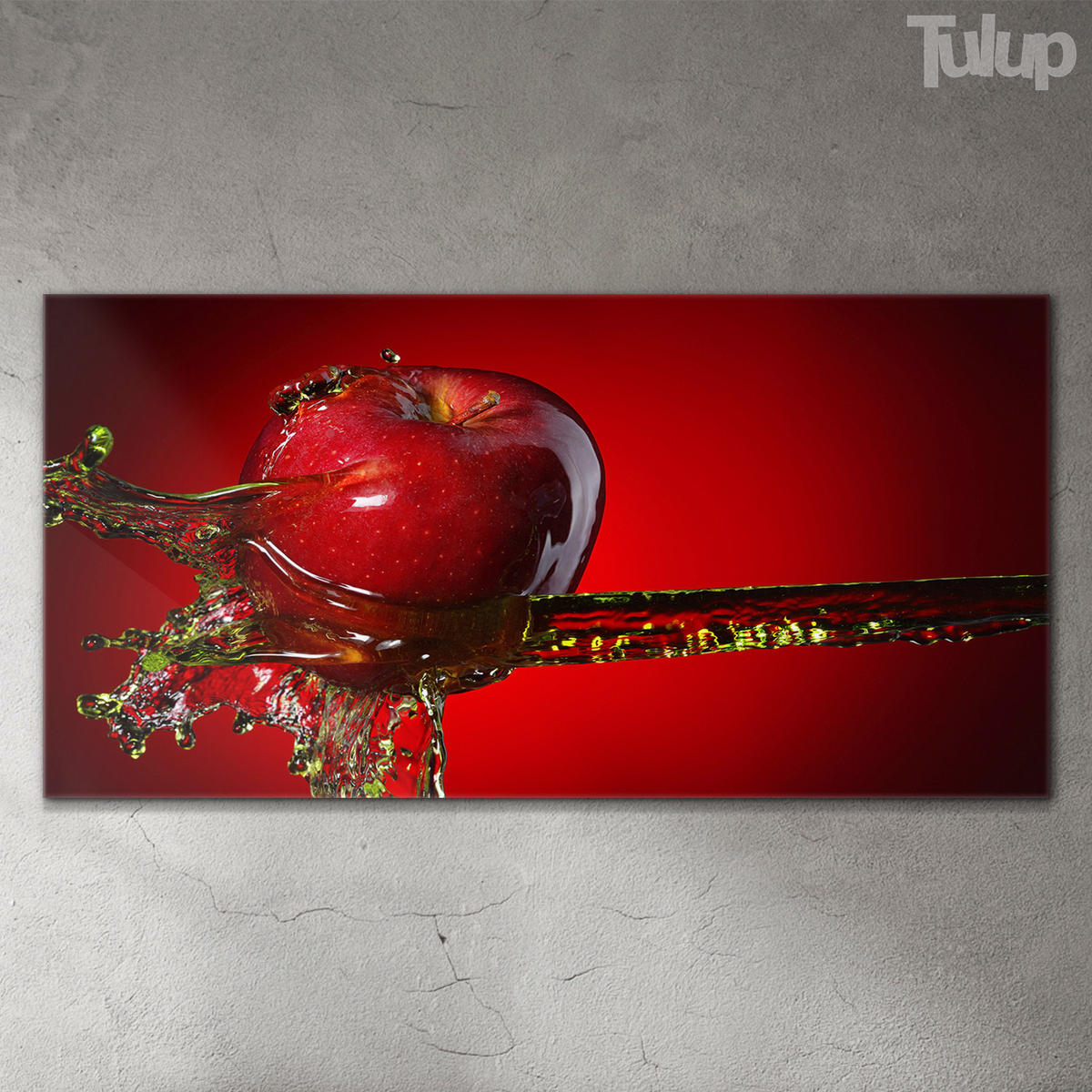 GLASBILD 120x60 cm Roter Apfel - Kirschrot, Glas (120/60cm) - TULUP