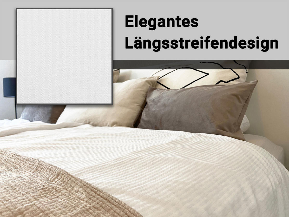 BETTWÄSCHE, 80x80 cm + 140x200 cm, 80% Baumwolle, 20% Polyester, Weiß - Weiß, Naturmaterialien (140/200cm) - Zollner