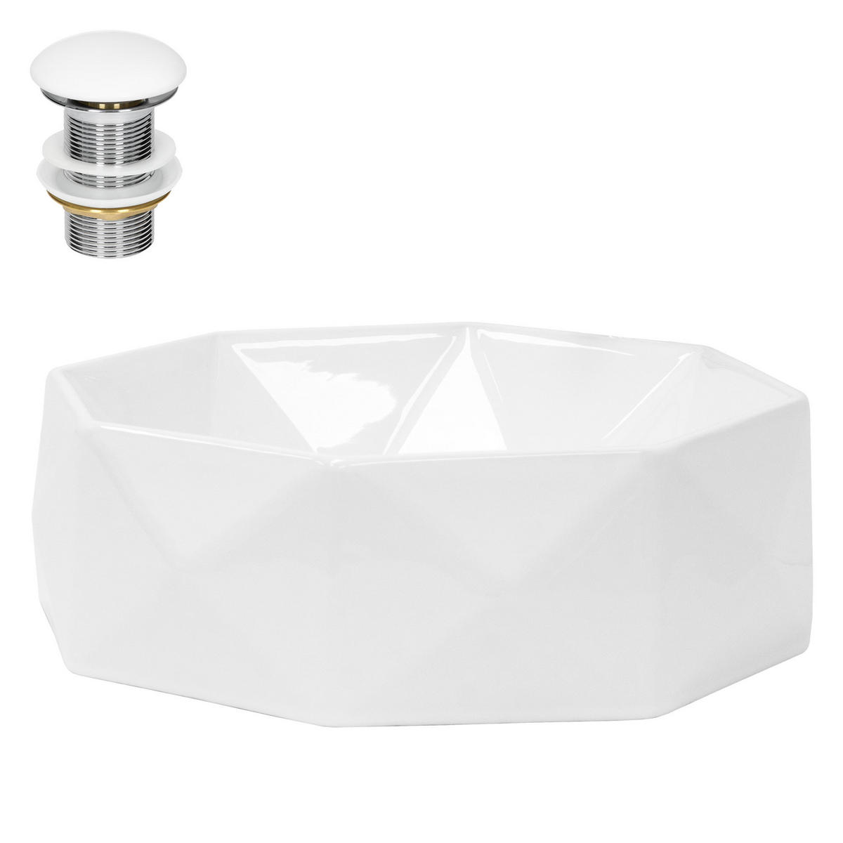WASCHBECKEN - Weiß, Keramik (42/13.5/42cm) - ML-DESIGN
