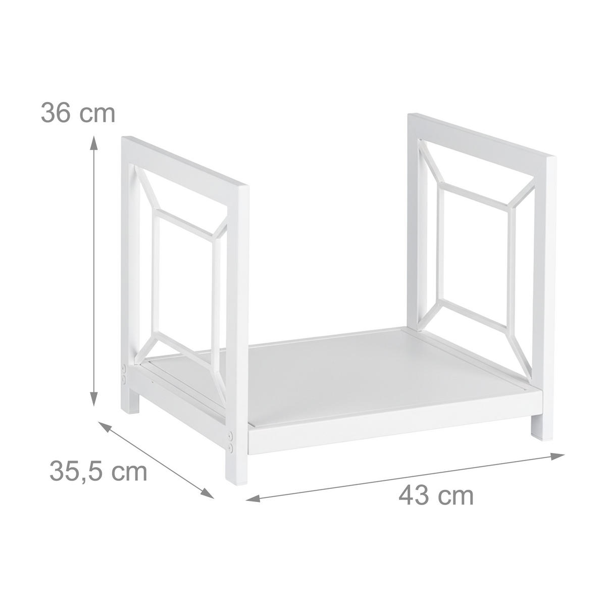 KAMINHOLZREGAL - Weiß, Metall (43/36/35.5cm) - Relaxdays