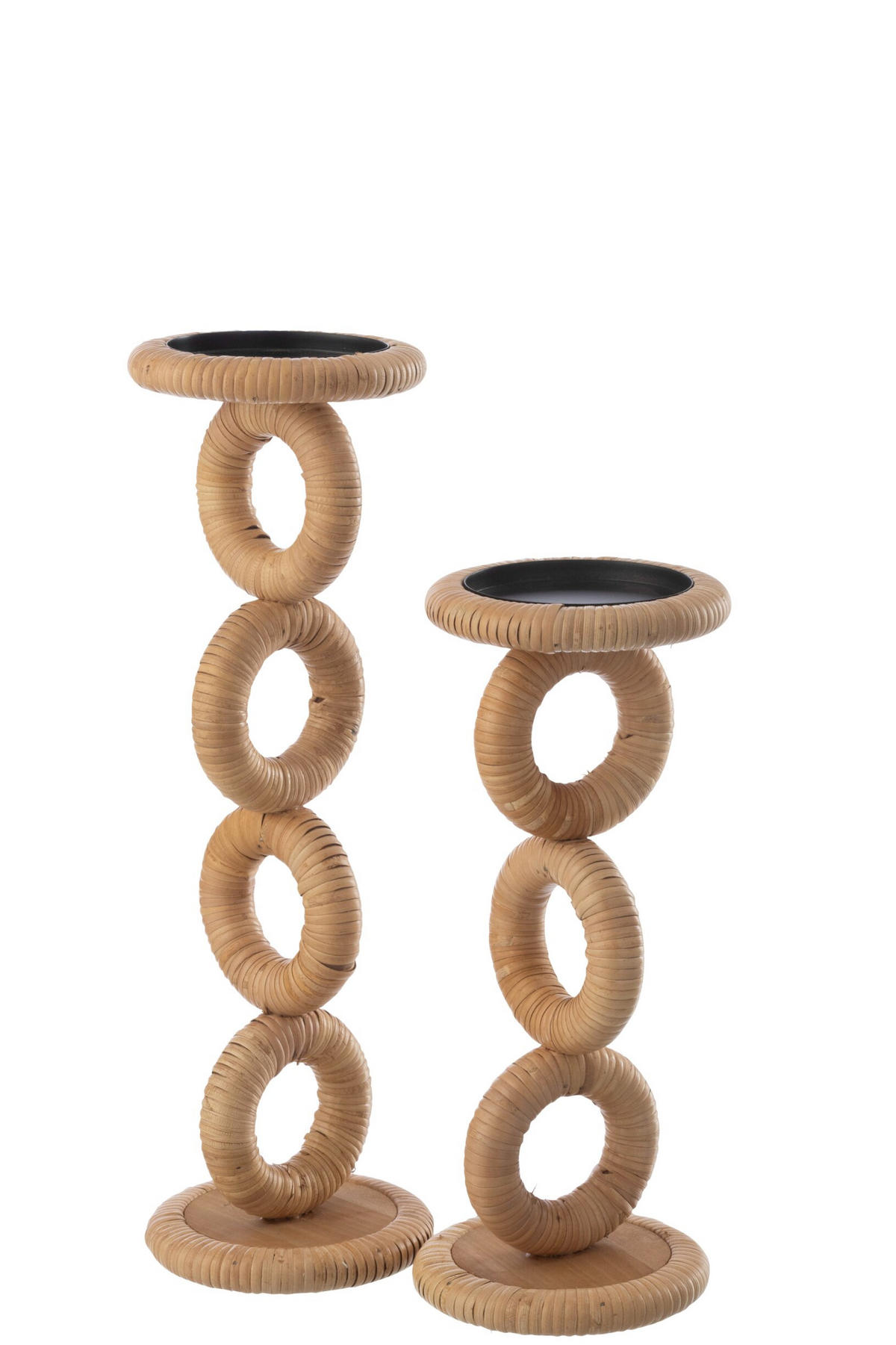 KERZENSTÄNDER RING - Naturfarben, Holz (14/45/14cm) - J-Line