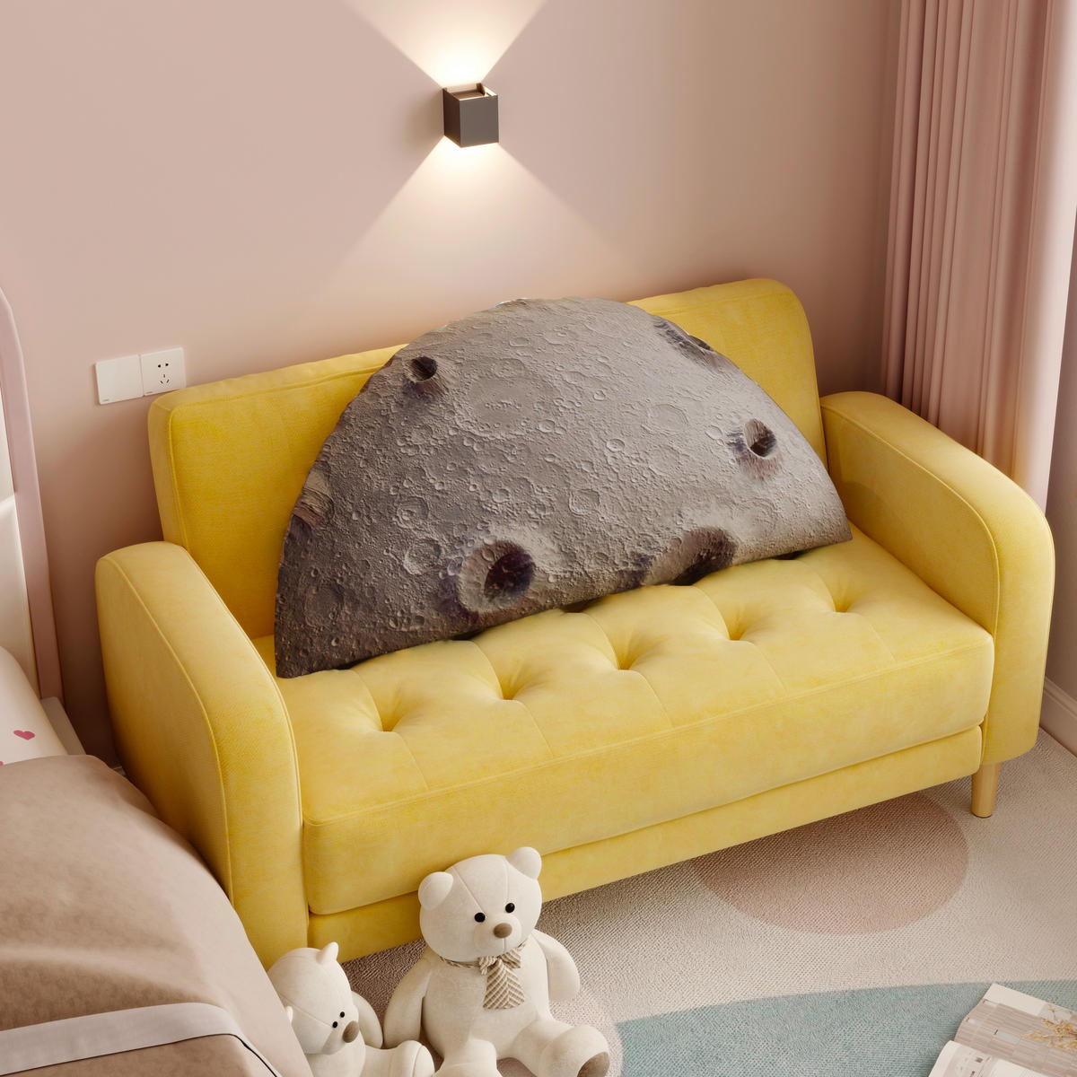 RÜCKENKISSEN passend für Kinderbetten Mond 100cm - Grau, Textil (10/100cm) - Vercart