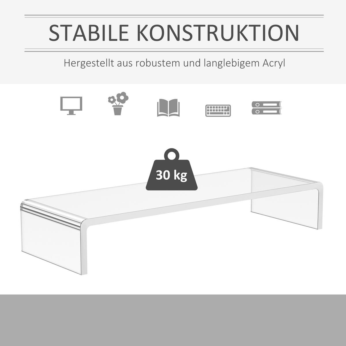 MONITORSTÄNDER - Transparent, Kunststoff (53/19/9cm) - HOMCOM