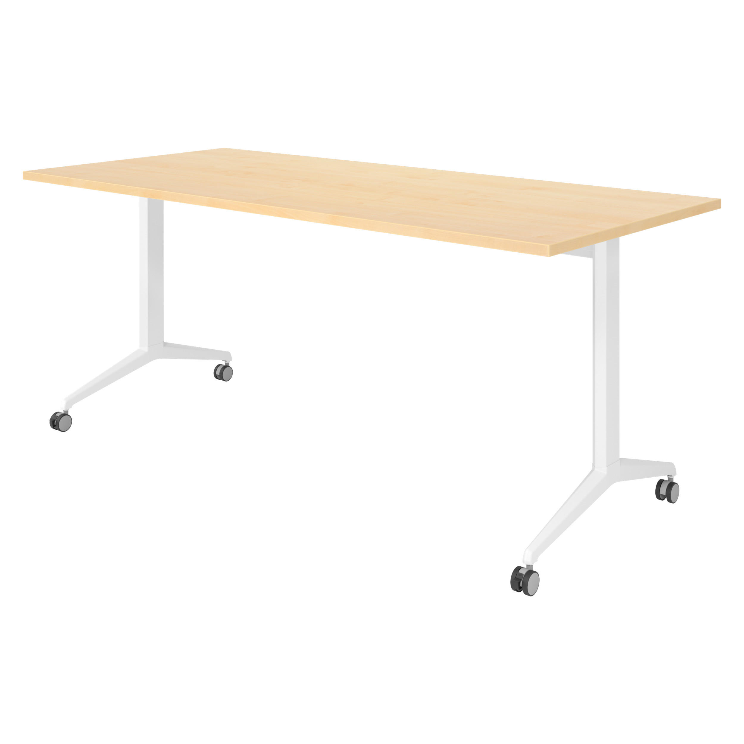 bümö Seminartisch Ahorn, Weiß 180x75x80 cm