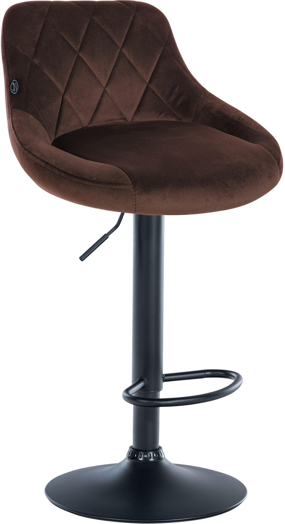 BARHOCKER 2er Set Samt braun - Schwarz/Braun, Textil/Metall (46/83/49cm) - CLP
