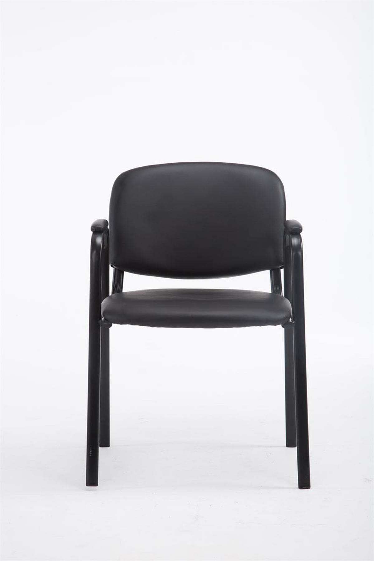 BESUCHERSTUHL Keen PRO, Kunstleder mit Armlehne - Gestell Schwarz / Bezug Schwarz - Schwarz, Textil/Metall (53/79/53cm) - TPFLiving
