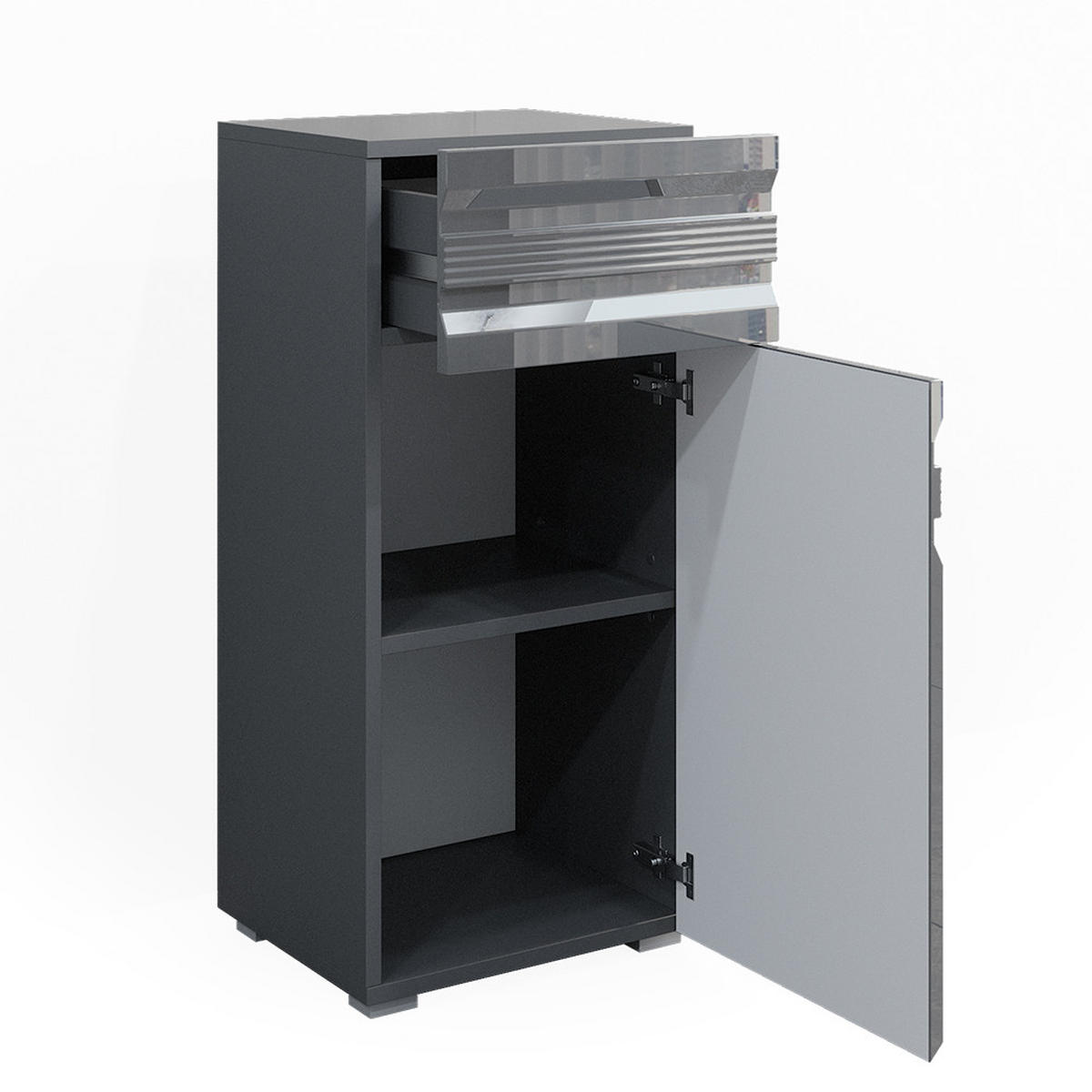 MIDISCHRANK Fredd Anthrazit 36.4 x 79 cm - Anthrazit, Holzwerkstoff (36.4/79/31cm) - Vicco