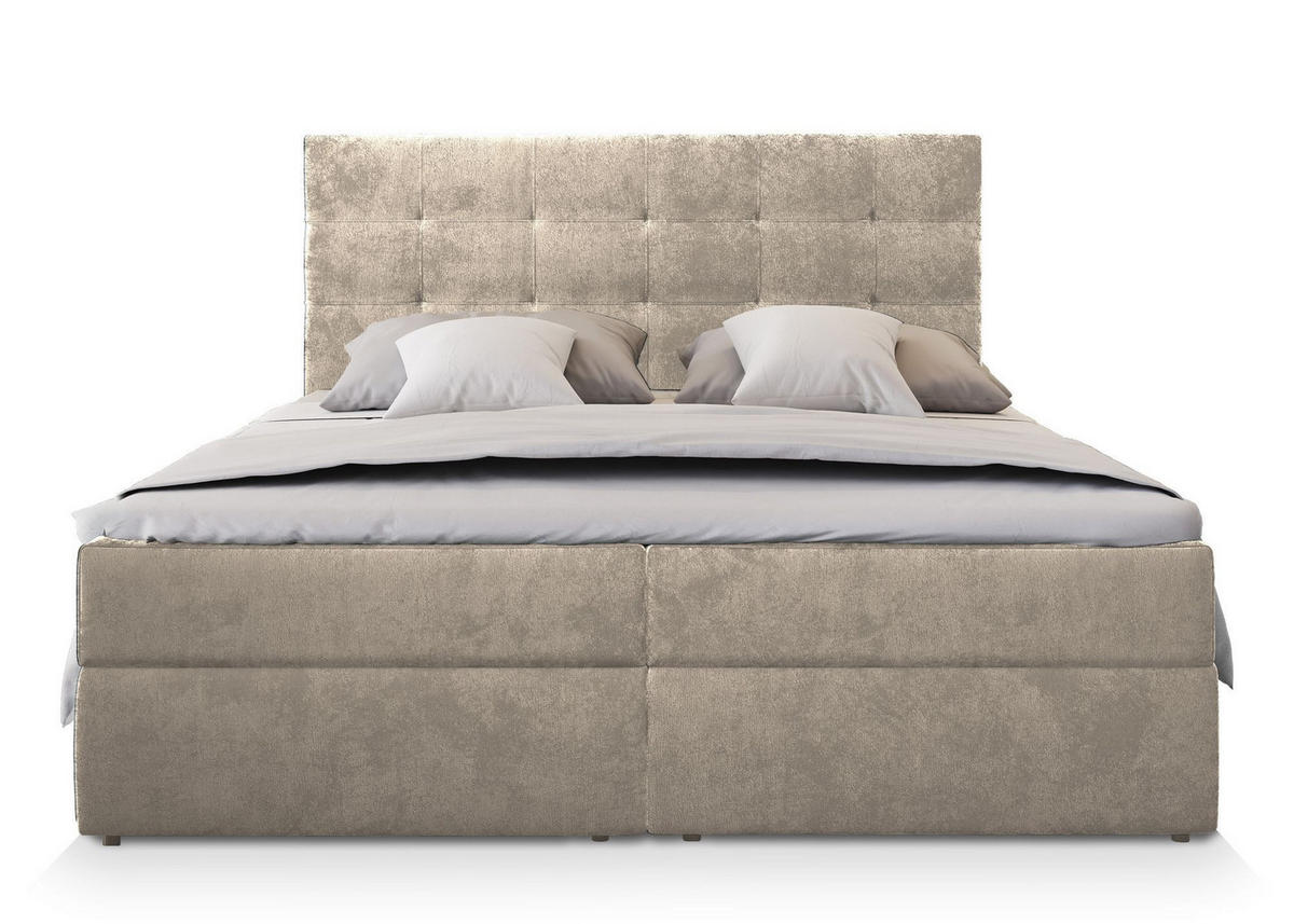 POSTEL BOXSPRING GLOS 160x200 cm, s matrací a úložným prostorem, béžová - béžová, kompozitní dřevo/textil (160/200cm) - MASSENO