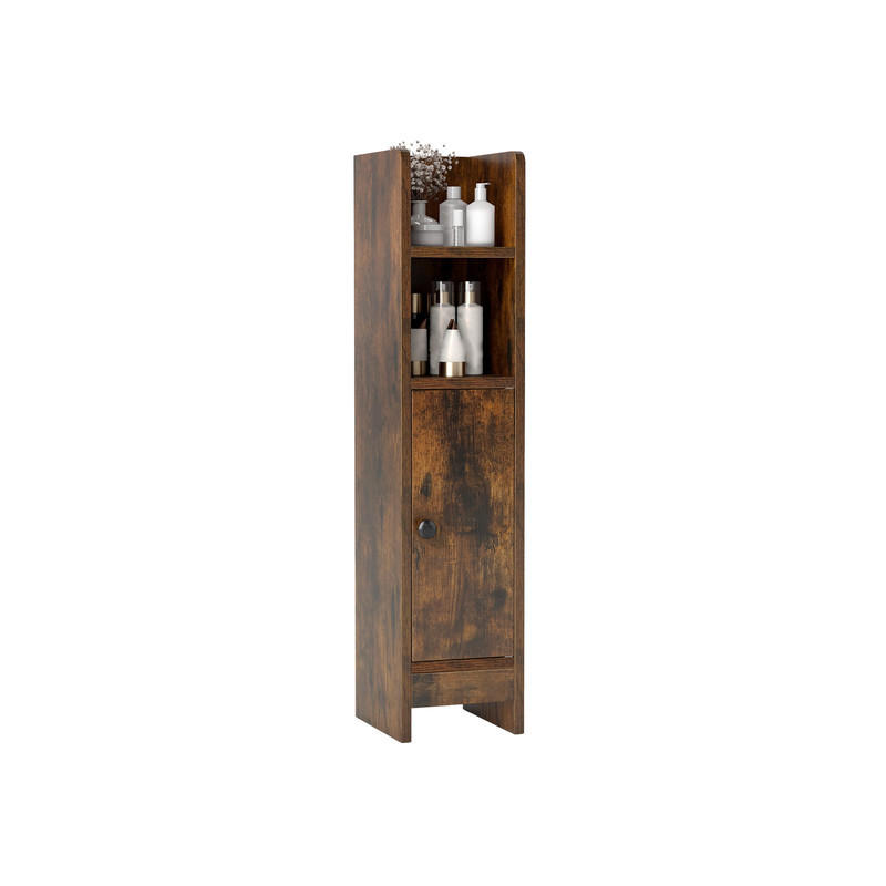 Costway Badezimmerschrank Braun 20x80x18 cm