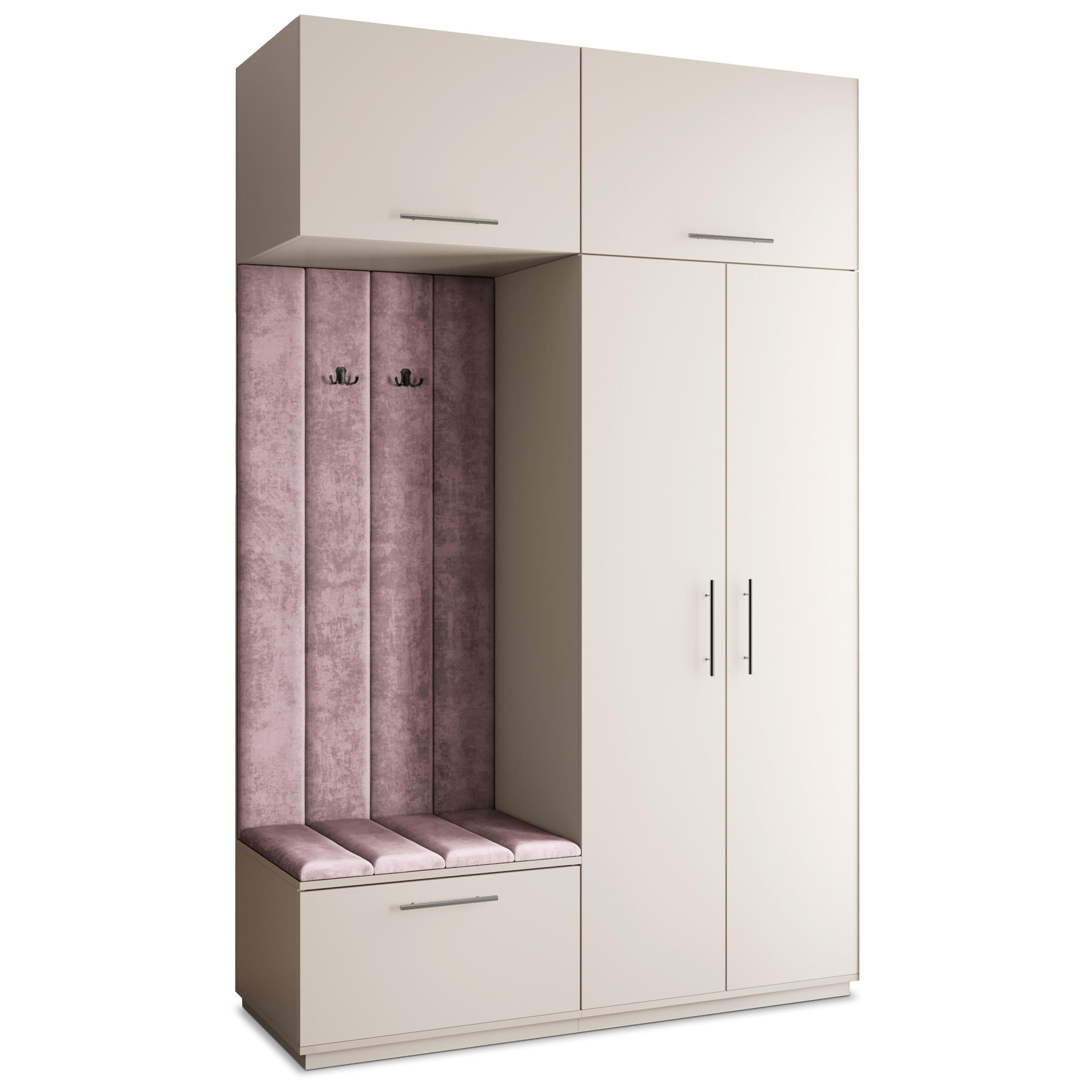 GARDEROBENSCHRANK REMA 150/240/60 cm Modern Garderobe-Set Kaschmir - Kaschmir/Lila, Holzwerkstoff (150/240/60cm) - MASSENO