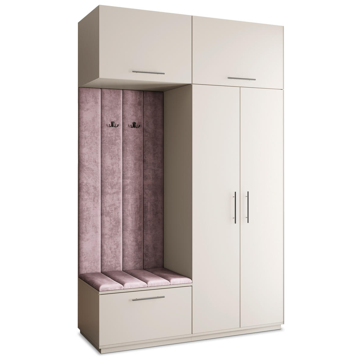 GARDEROBENSCHRANK REMA 150/240/60 cm Modern Garderobe-Set Kaschmir - Kaschmir/Lila, Holzwerkstoff (150/240/60cm) - MASSENO