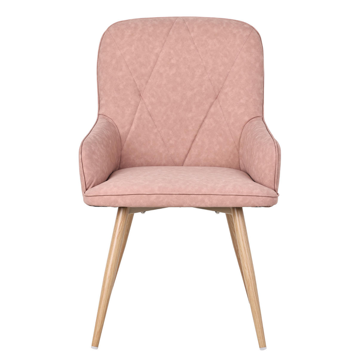 ARMLEHNSTUHL-SET 2 Stück in Lederlook(YZ3) - Pink, Textil (57/87/62cm) - HOMAVO