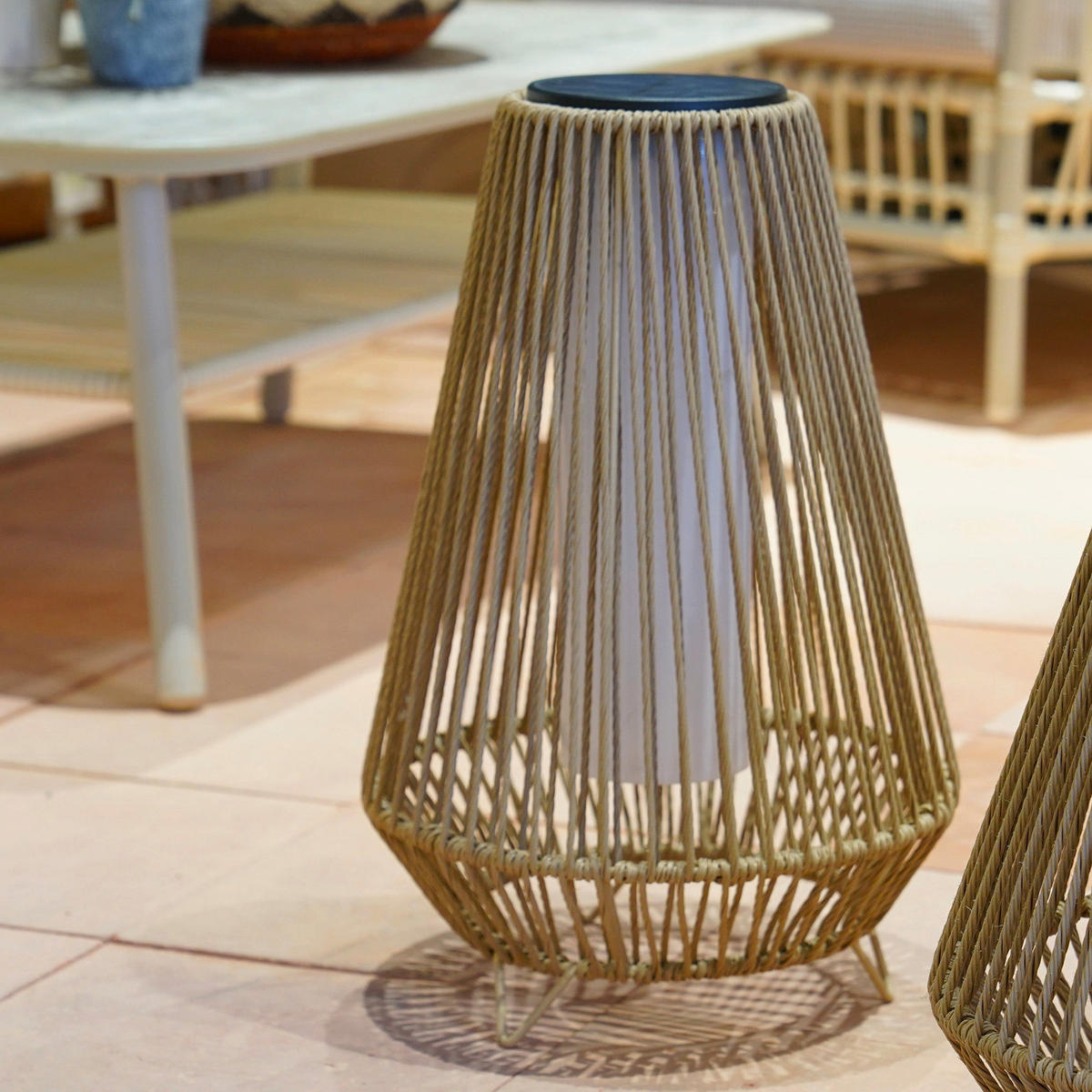 SOLARLATERNE SALOMEA beige - Beige, Naturmaterialien (26/26/26cm) - Lumisky