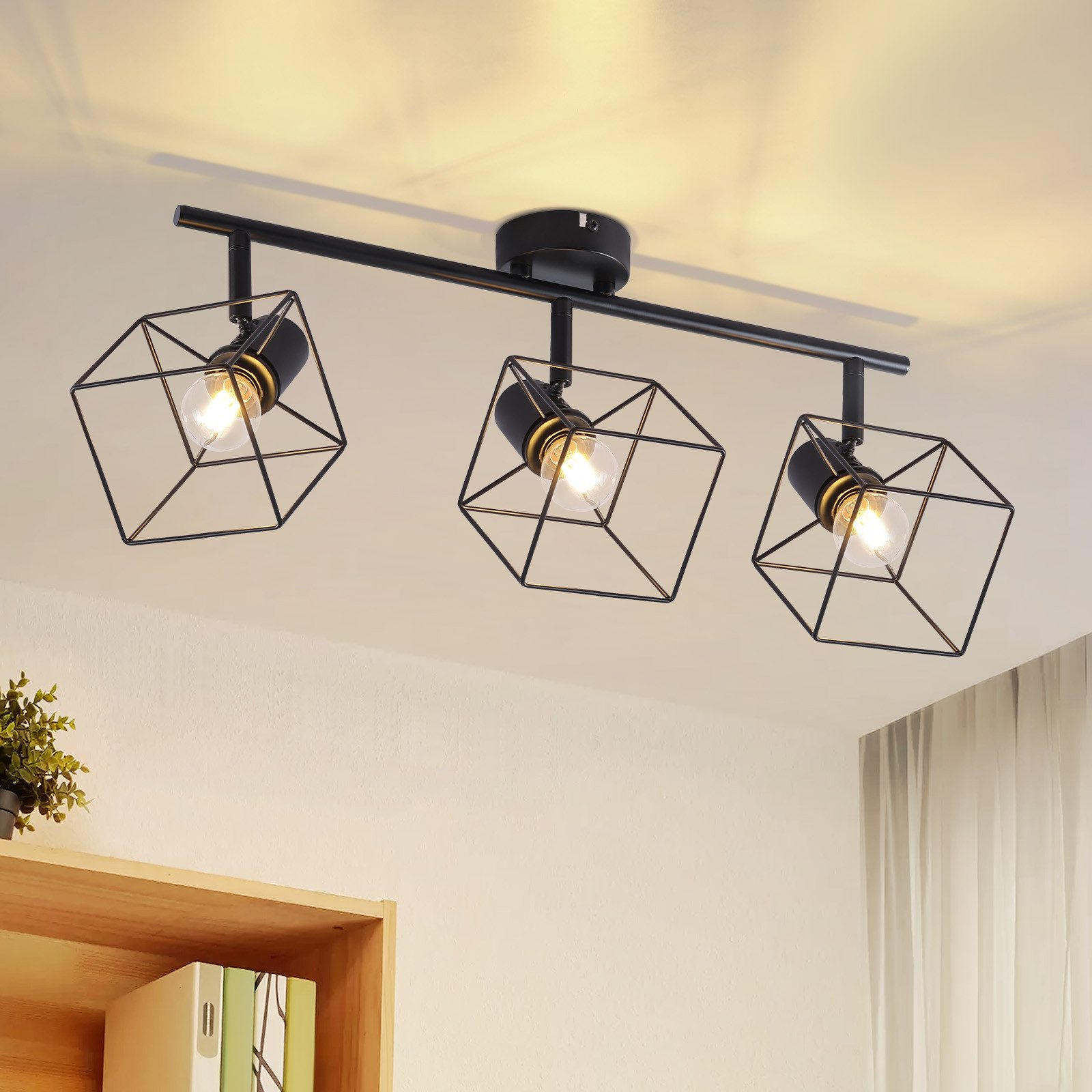 STRAHLER Fürth 3-flammig 48/10/17 cm - Schwarz, Metall (48/10/17cm) - Nettlife