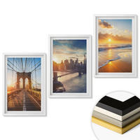 WANDBILDER 3er-Set - 40x60 cm Weißer Rahmen - Brücken, Sonnenuntergänge, Stadt - Weiß, Kunststoff (40/60cm) - ArtPrintCave