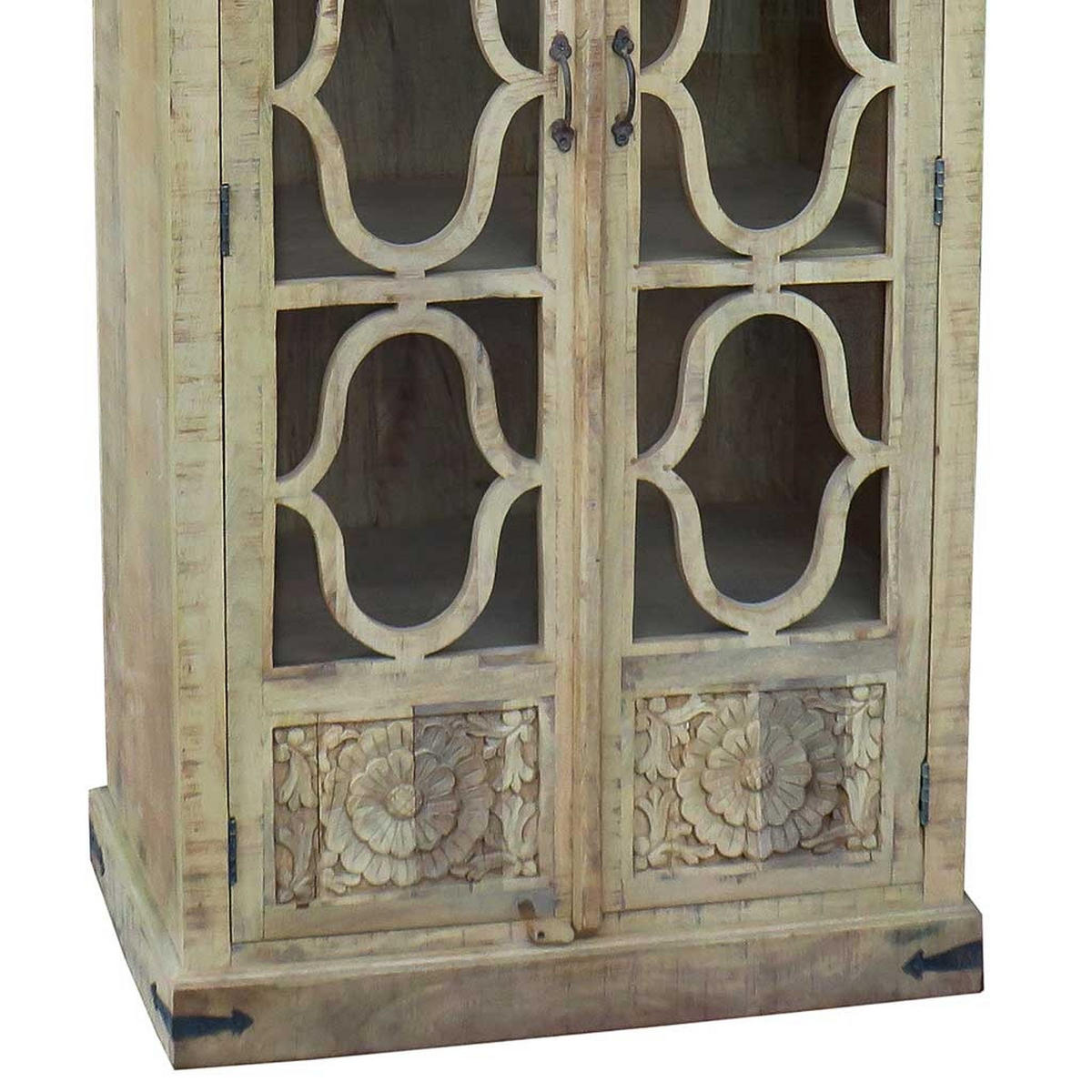 VITRINE aus Holz, weiß, 100x45x196cm - Beige, Holz (100/196/45cm) - Wanderlust