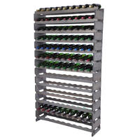 WEINREGAL VINOTECA FLEX PRO HxBxT 177x103x28cm 130 Flaschen auf 13 Ebene Grau - Grau, Holz (103/177/28cm) - PROREGAL