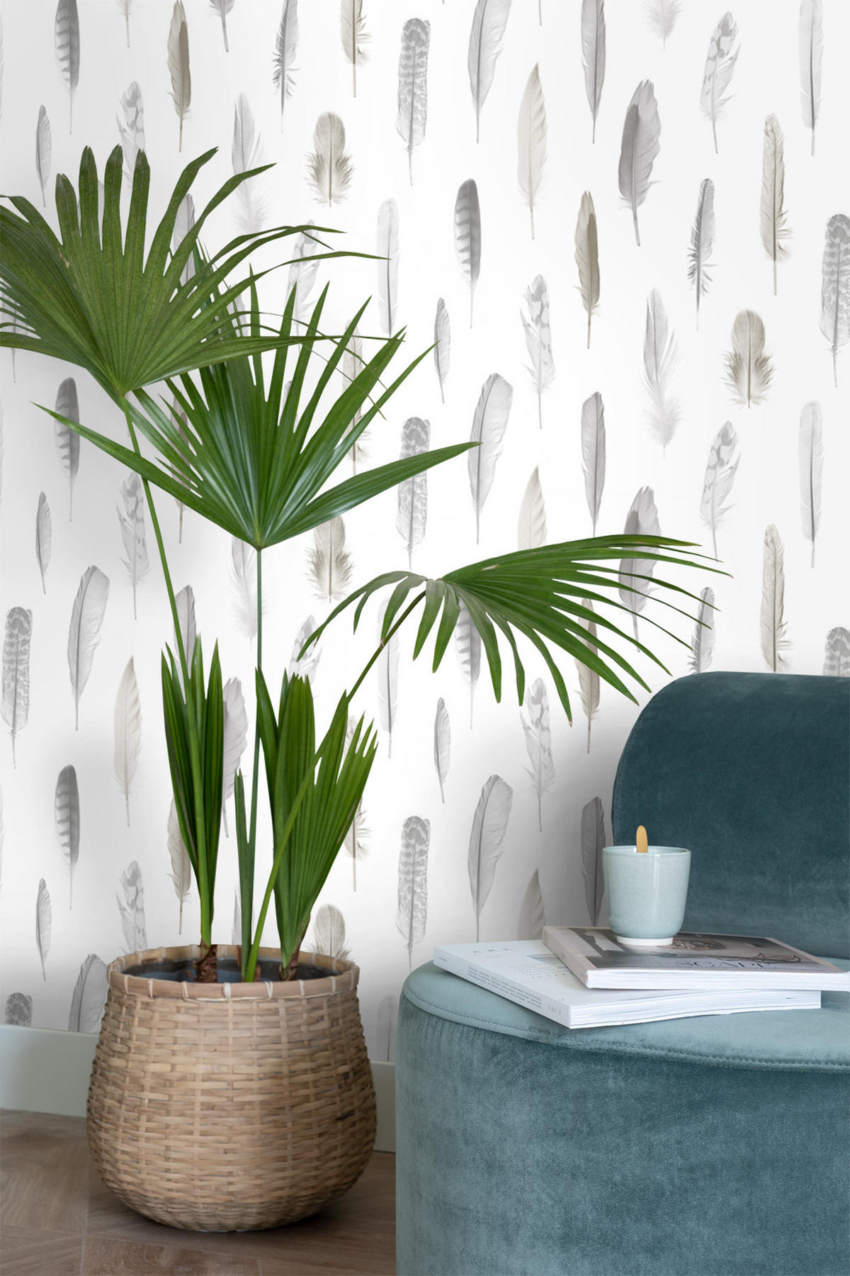 TAPETE Federn 53 cm x 10.05 m - Beige, Papier (53/1000cm) - ESTAhome