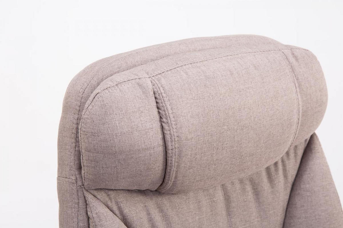 CHEFSESSEL Stoff taupe - Taupe/Chromfarben, Textil/Metall (67/112/67cm) - CLP