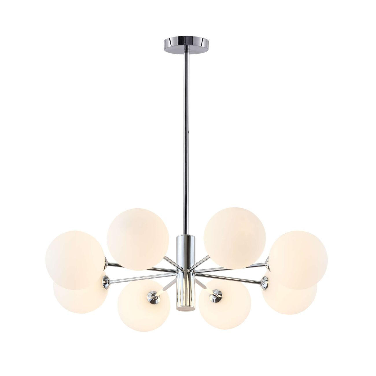 HÄNGELEUCHTE Nicolea, Weiß/Silber, 122cm - Silberfarben, Glas (77/77/122cm) - KOSILUM