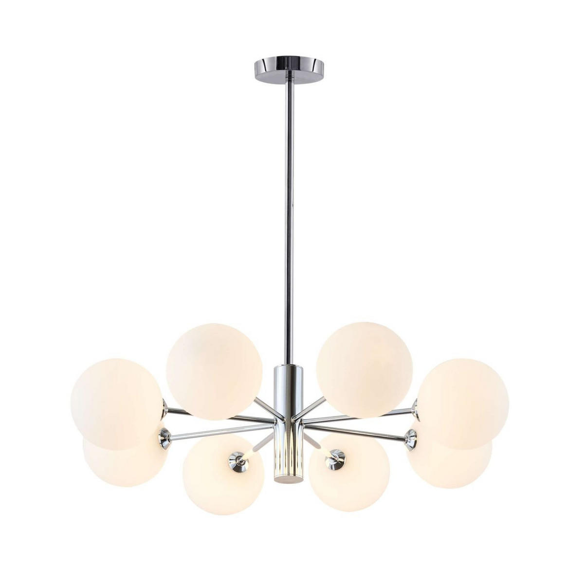 HÄNGELEUCHTE Nicolea, Weiß/Silber, 122cm - Silberfarben, Glas (77/77/122cm) - KOSILUM