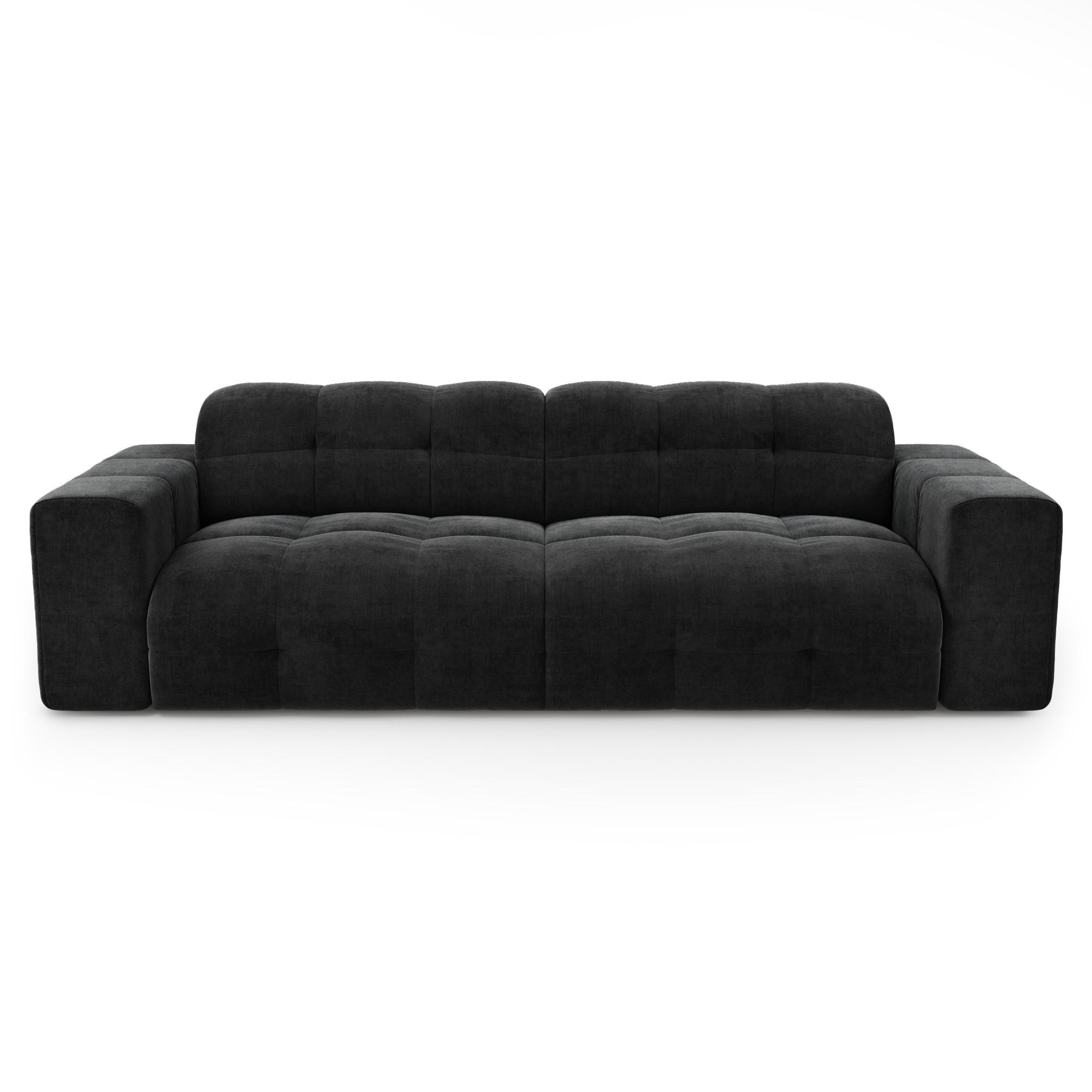 SOFA 4-SITZER Samt Dunkles Anthrazit 230cm - Anthrazit, Textil (230/45/32cm) - Sia Home