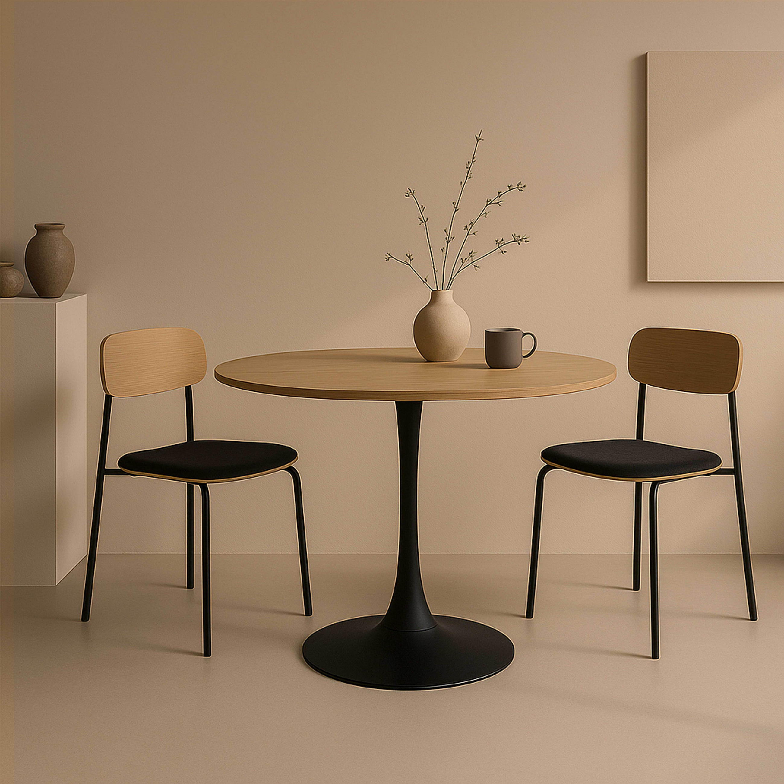 ESSTISCH, helles Holzeffekt - Hellbraun, Holz (100/100/74cm) - Oviala