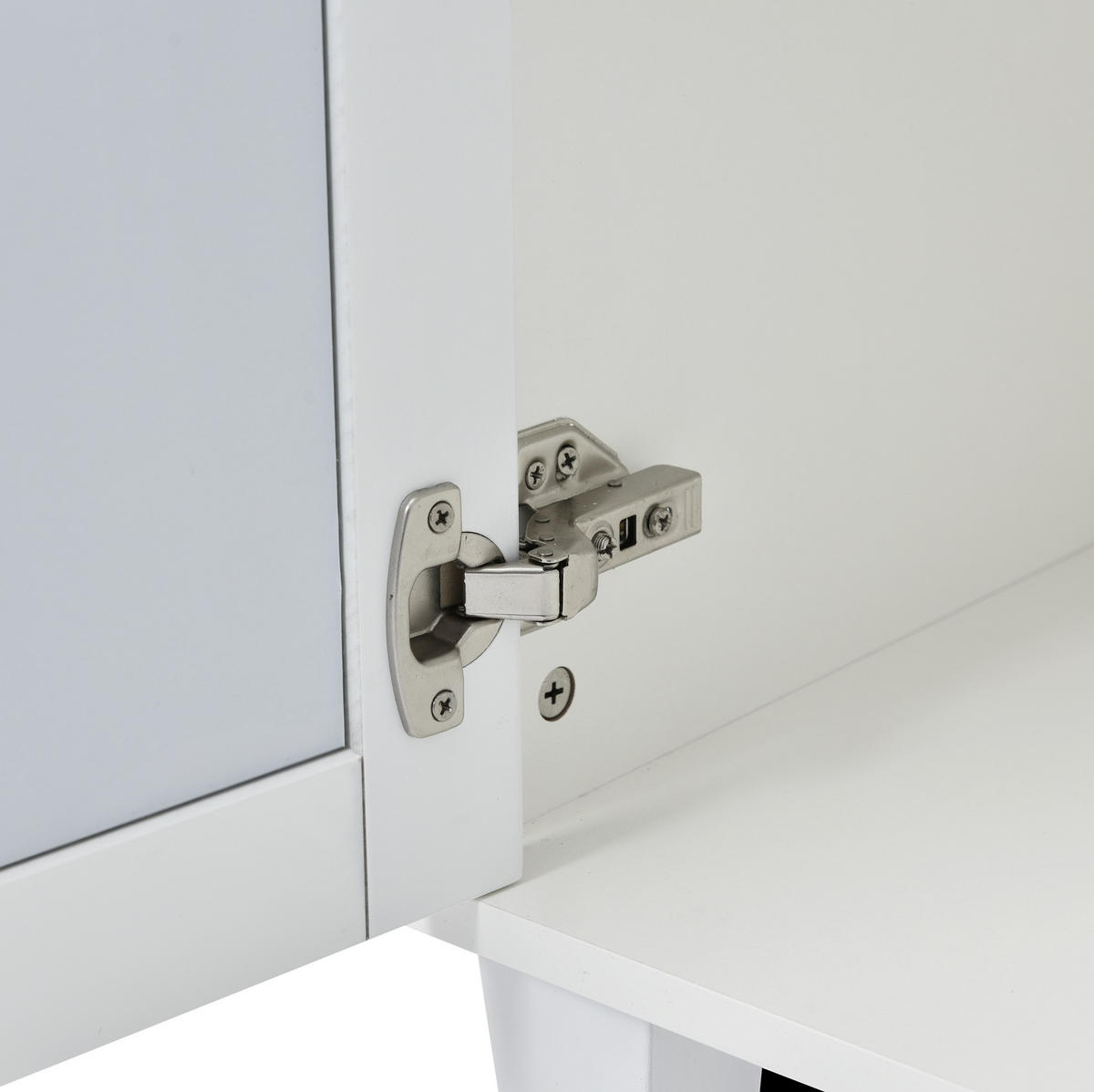 KOMMODE aus MDF 160x40x84cm in Weiß mit Spiegeloberfläche - Weiß, Holzwerkstoff (160/84/40cm) - Modfu