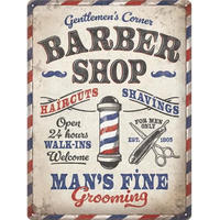 BLECHSCHILD 30/40 cm Barber Shop - Multicolor, Metall (30/40/0.2cm) - Nostalgic-Art