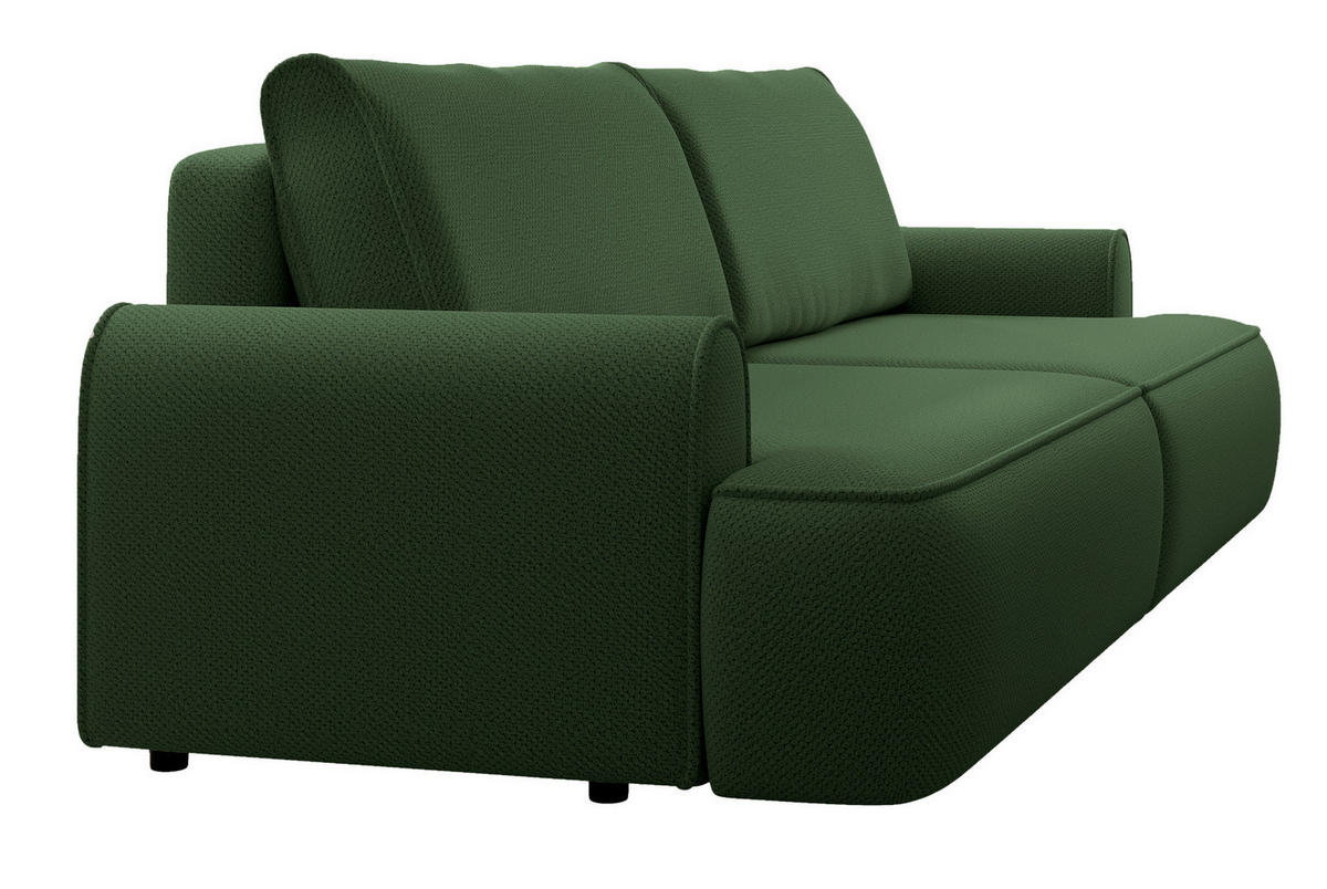 SCHLAFSOFA mit Bettkasten Mareno, 250 cm, Samt, Grün - Grün, Holz (250/82/102cm) - Emporius