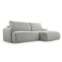 ECKSOFA mit Schlaffunktion Bordon, Hellgrau - Hellgrau, Textil (150/260cm) - Fedve