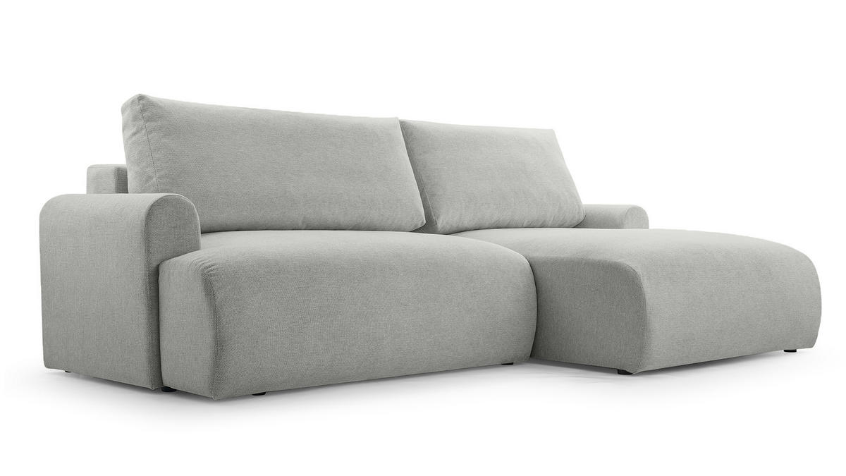 ECKSOFA mit Schlaffunktion Bordon, Hellgrau - Hellgrau, Textil (150/260cm) - Fedve