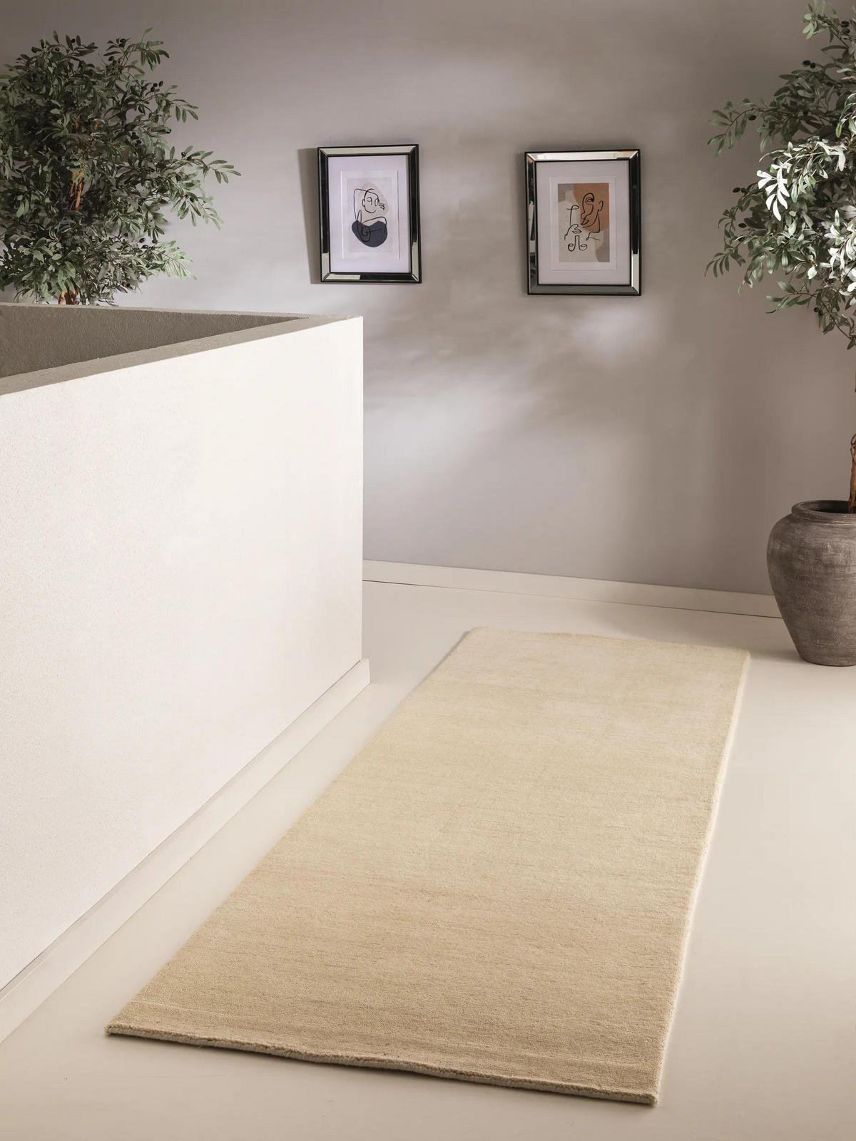 WOLLTEPPICH-LÄUFER Jamal Cream 80x250 cm - Creme, Textil (80/250cm) - benuta Nest