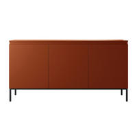 SIDEBOARD Bemmi Ziegelrot mit Metallbeinen 150 cm - Dunkelorange/Schwarz, Holzwerkstoff/Metall (150/77/35cm) - Selsey