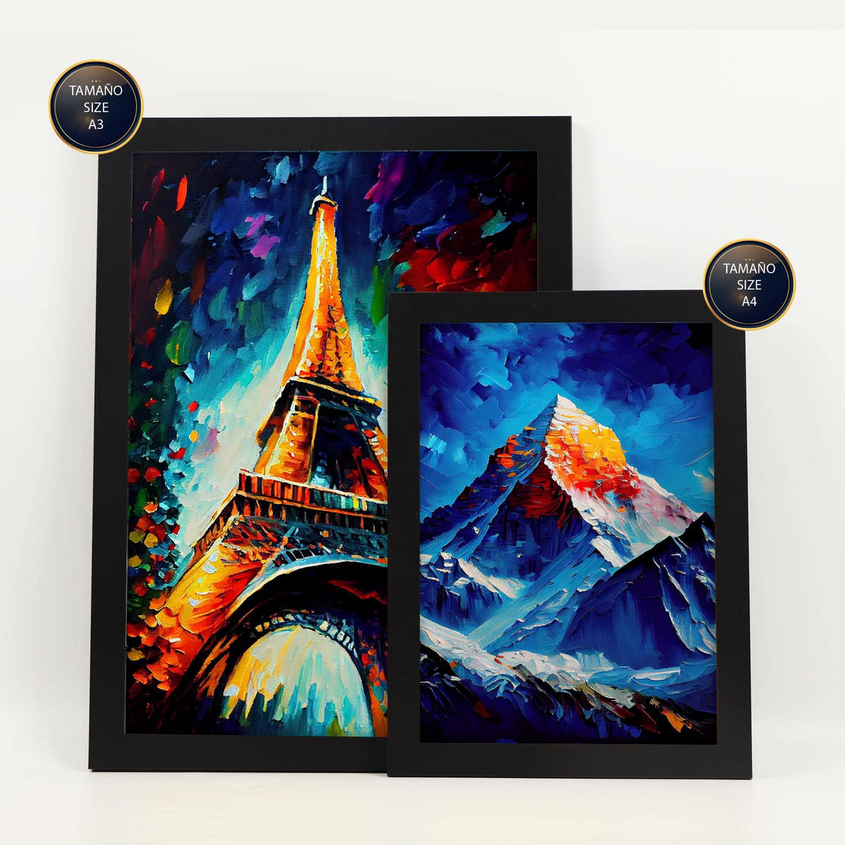 POSTER Set Mit 6 Hoch Aufragend Im Ölgemälde Stil A3 & A4 Rahmenlos - Klar, Papier (29/3cm) - Nacnic