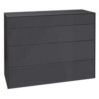 KOMMODE Elfi 121x42x89 Hochglanz Anthrazit/Glas Anthrazit - Anthrazit, Holzwerkstoff (121/89/42cm) - 58aufmkessel