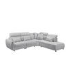 ECKSOFA mit verstellbaren Kopflehnen und Nosagfederung - Hellgrau, Textil (285/339cm) - ed exciting design