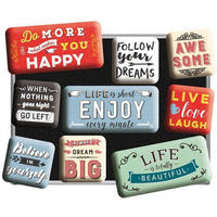 MAGNETSET 9-teilig Word Up Enjoy Life - Multicolor, Metall (9/7/2cm) - Nostalgic-Art