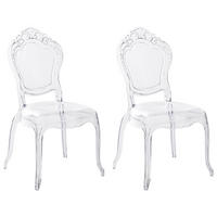 ESSZIMMERSTUHL 2er Set Transparent Vermont - Transparent, Kunststoff (53/97/55cm) - Beliani