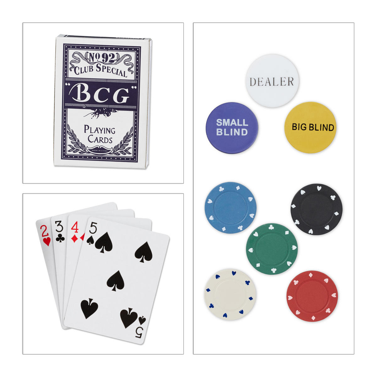 POKERSET - Grün, Papier/Kunststoff (24/15cm) - Relaxdays
