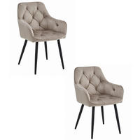 ESSZIMMERSTUHL 2-er Set LUKK dunkelbeiger Sitz, schwarze Beine - Beige/Schwarz, Textil (56/83.5/62cm) - Valora