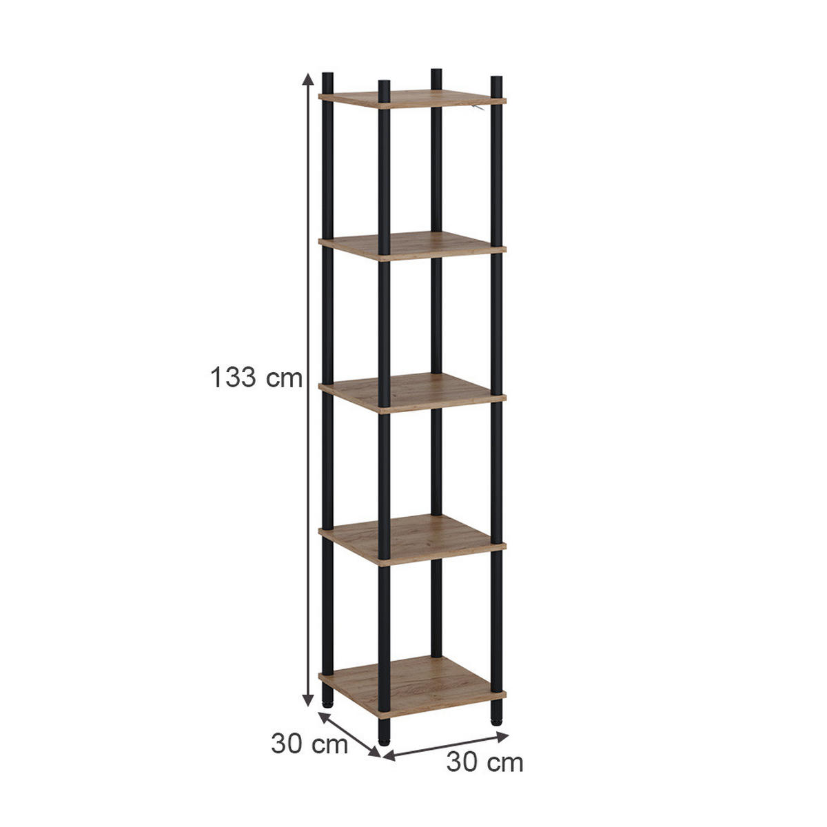 ROHOVÁ POLICE Bivio Zlatý dub power/antracit - medově dubová, kompozitní dřevo (30/133/30cm) - Vicco