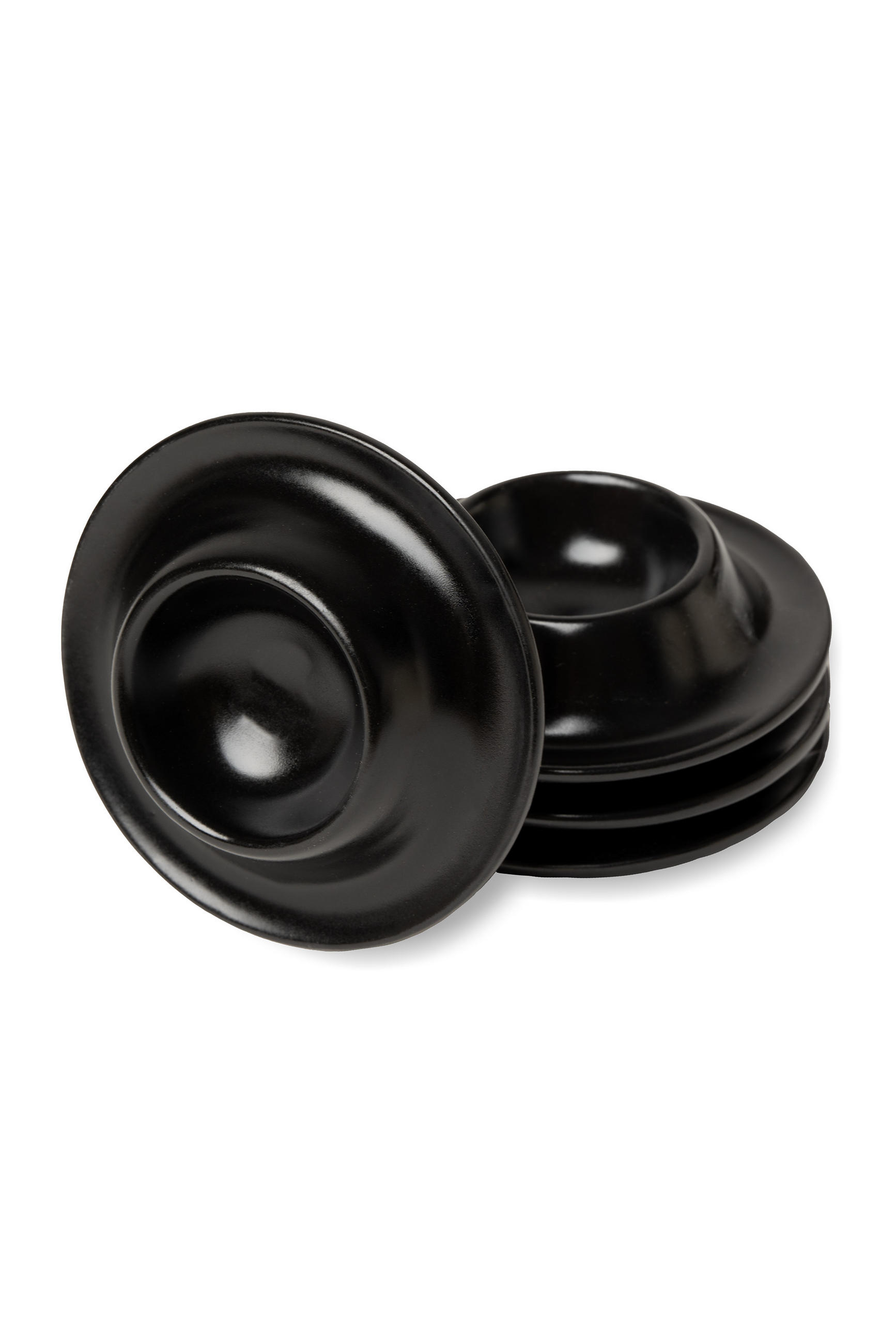 EIERBECHER Set 4er Set - Schwarz, Keramik (19.5/3.7/20.5cm) - MIAMIO