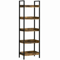 BÜCHERREGAL,INDUSTRIE 5 Ebenen Holz-Metall 48x30x155cm,rustikales braun - Braun, Holzwerkstoff (48/155/30cm) - Vallsero