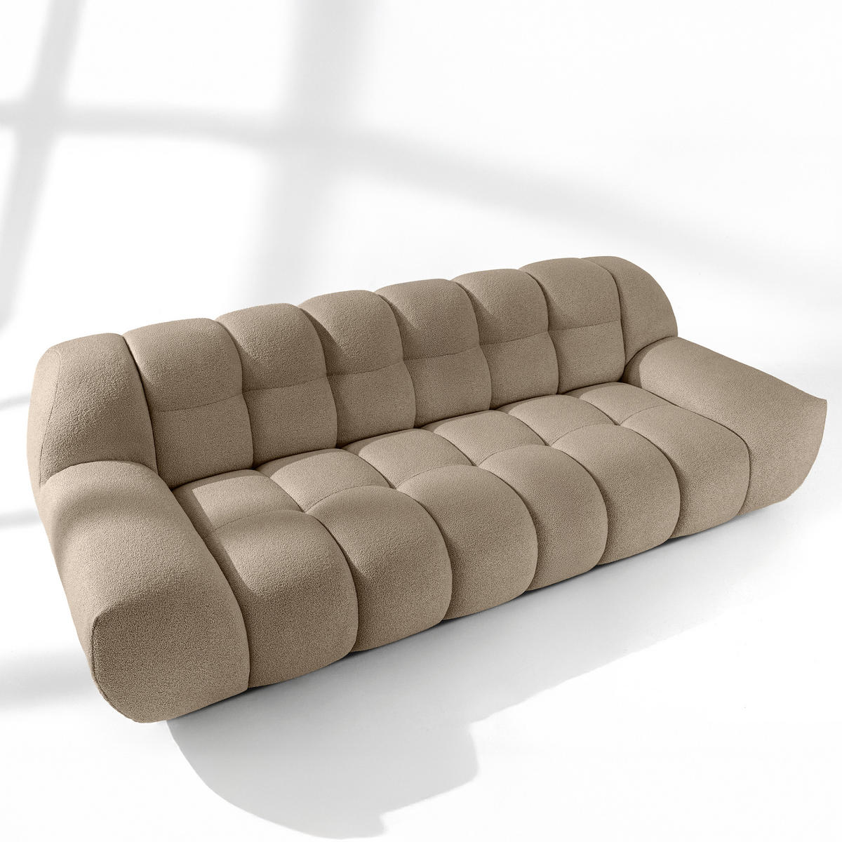 SITZGARNITUR VENA Bouclé, Beige - Beige, Holz/Textil (65/38/65cm) - KONSIMO®