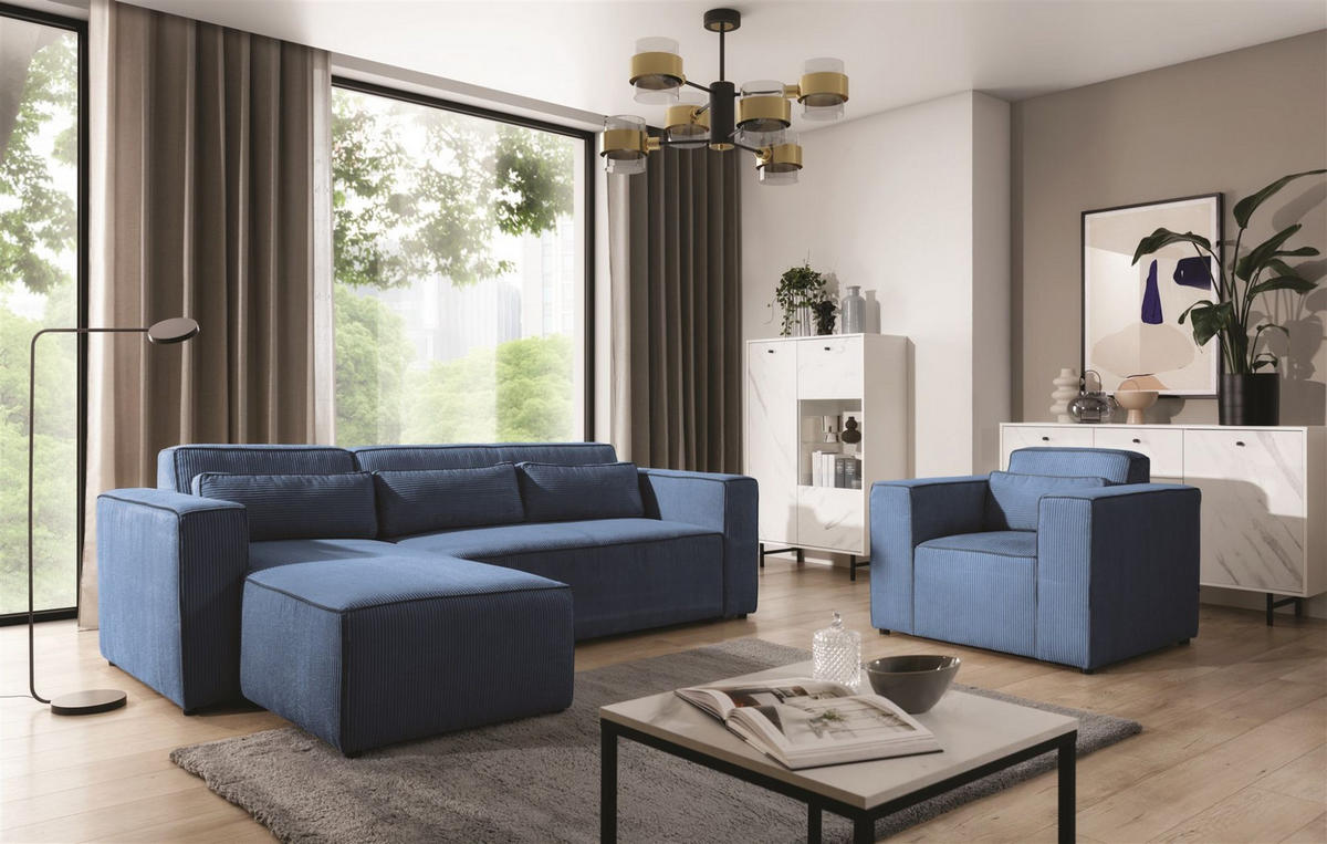 SESSEL Waldo In In Poso - Blau, Holzwerkstoff/Textil (101/80/92cm) - Fun Möbel